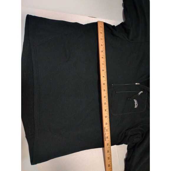 Patagonia Women's Medium 1/4 Zip Waffle Knit Polartec Jacket Black Zip - Picture 8 of 9